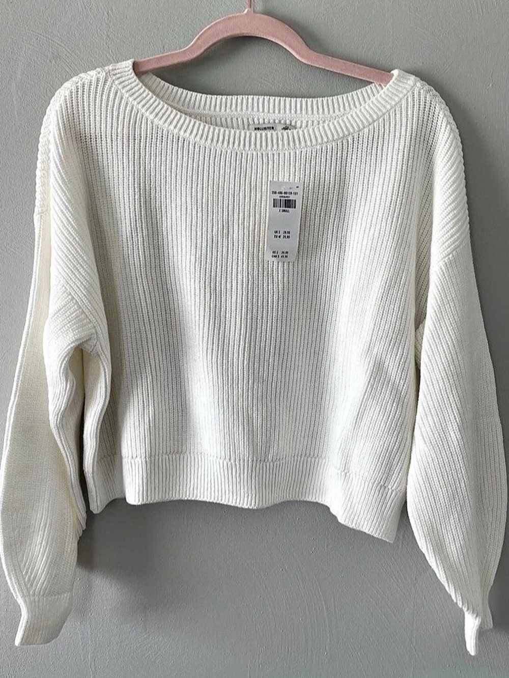 NWT Hollister Ribbed Crewneck Sweater White XS